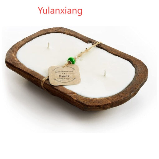 Wooden Basin Candles