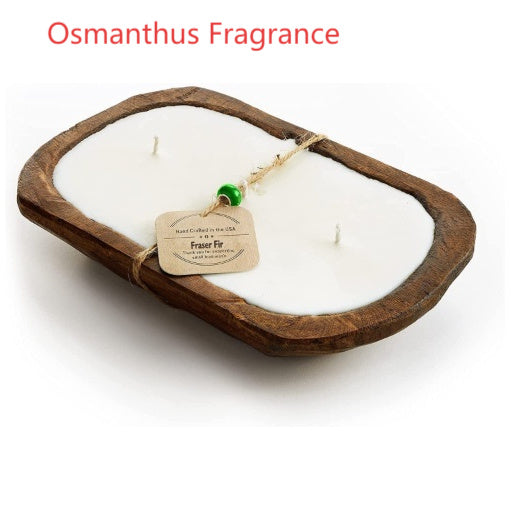 Wooden Basin Candles