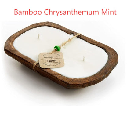 Wooden Basin Candles