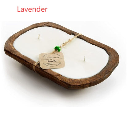 Wooden Basin Candles