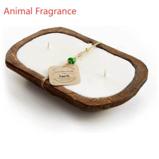 Wooden Basin Candles