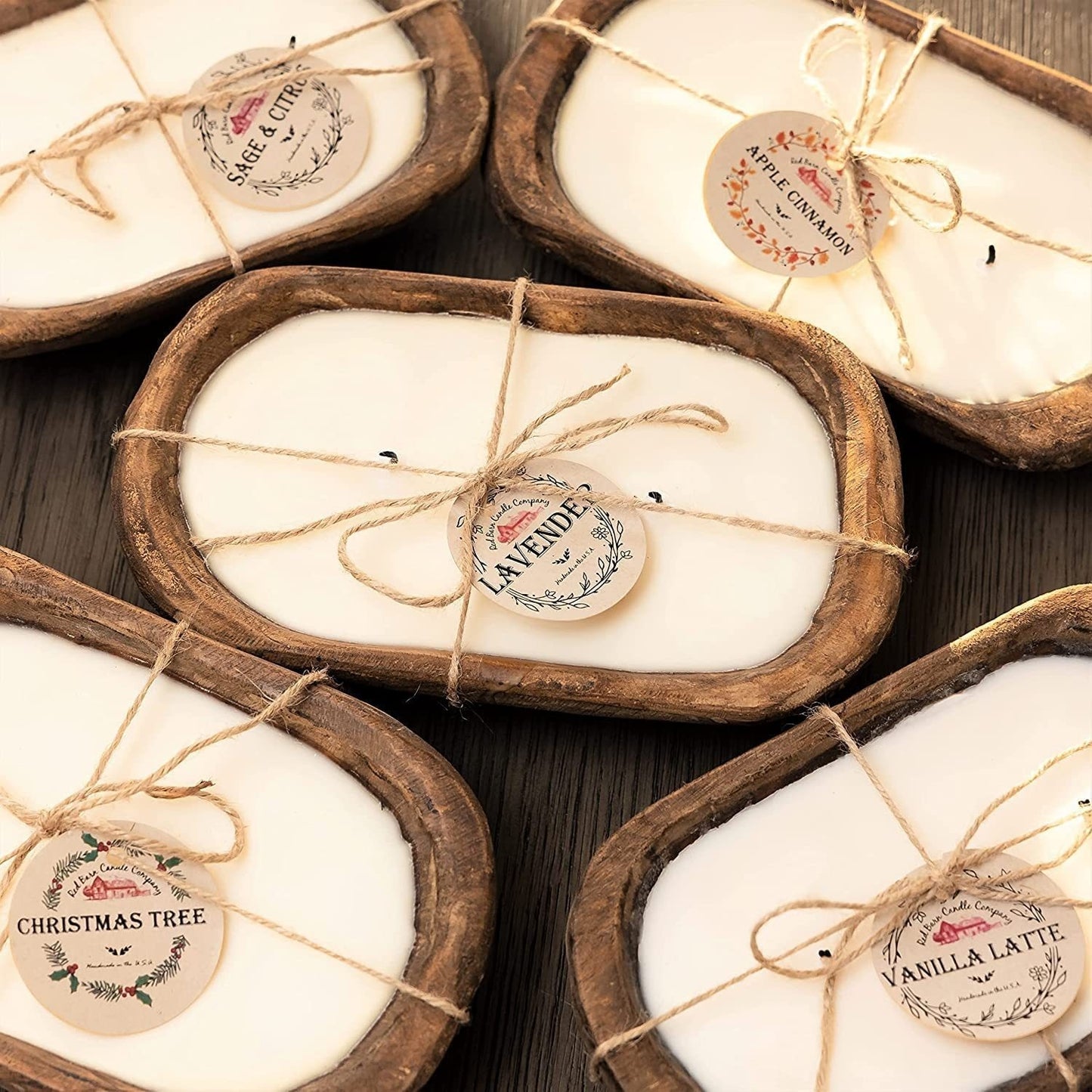 Wooden Basin Candles