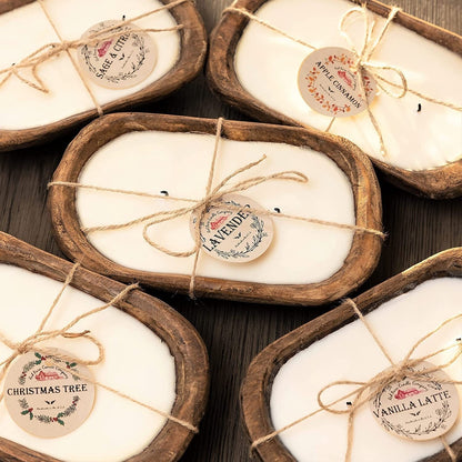 Wooden Basin Candles