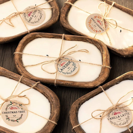 Wooden Basin Candles