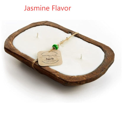 Wooden Basin Candles