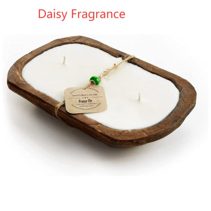 Wooden Basin Candles