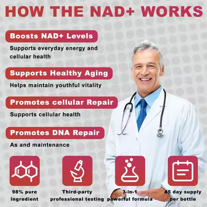 NAD+ Liquid Supplement With Collagen Immune System Support