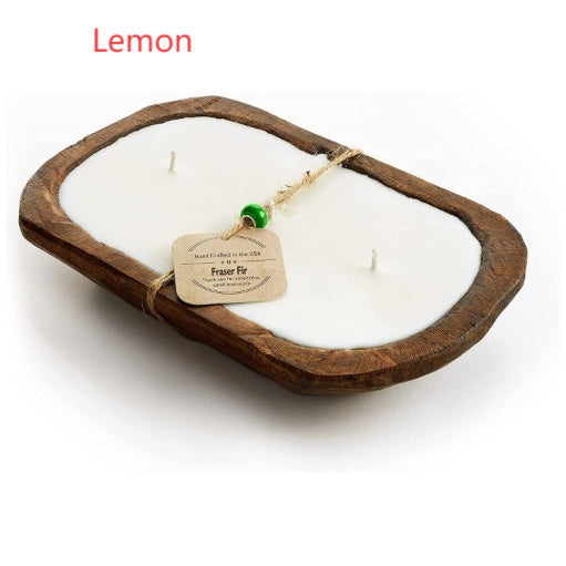Wooden Basin Candles